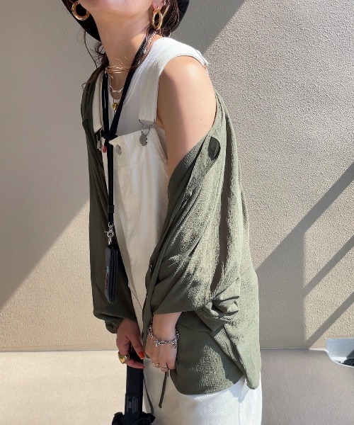 feepur by saya(フェピュールバイサヤ)の「マルチウェイシアーボリュームブラウス(シャツ/ブラウス・レディース・ブルー/オフホワイト/オリーブ/ピンクベージュ/ブラック・MEDIUM)」の13枚目の写真