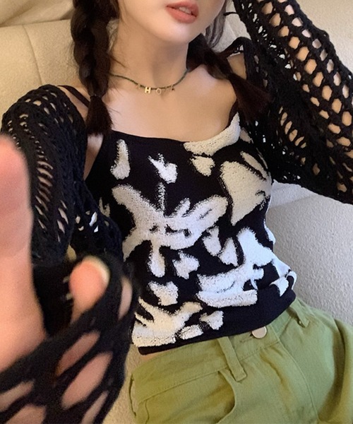 aimoha(アイモハ)の「サガラ刺繍キャミソール トップス (SS)(キャミソール・レディース・ピンク/ブラック・FREE)」の16枚目の写真