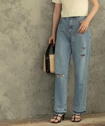 coen | ストレートダメージデニムパンツ(デニムパンツ)