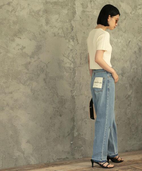 coen（コーエン）の「ストレートダメージデニムパンツ（デニムパンツ・レディース・ライトブルー/ホワイト・M/S/L）」の9枚目の写真