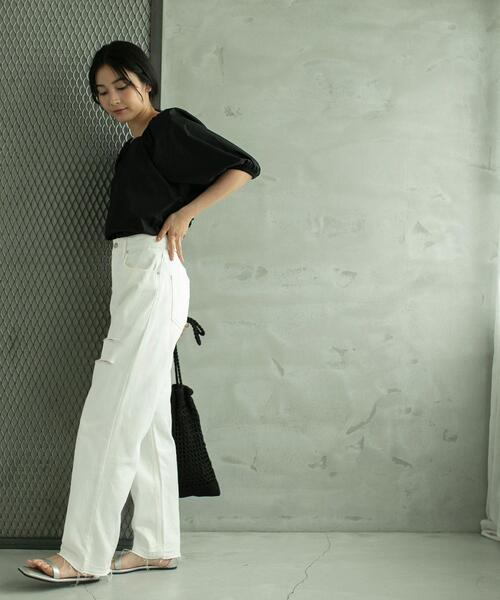 coen（コーエン）の「ストレートダメージデニムパンツ（デニムパンツ・レディース・ライトブルー/ホワイト・M/S/L）」の18枚目の写真