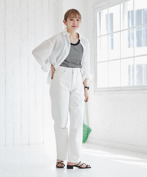 coen（コーエン）の「ストレートダメージデニムパンツ（デニムパンツ・レディース・ライトブルー/ホワイト・M/S/L）」の21枚目の写真