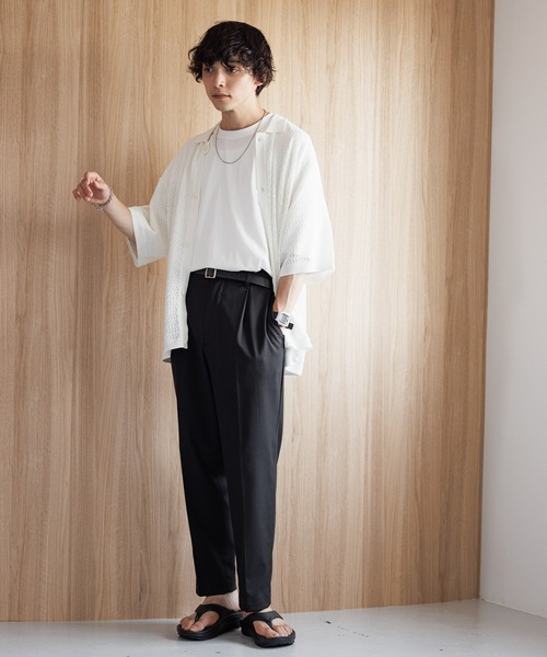 RAGEBLUE（レイジブルー）の「透かし編み/リンクスニットシャツ（シャツ/ブラウス・メンズ・ホワイト/ブラック/オレンジ・MEDIUM/LARGE）」の20枚目の写真