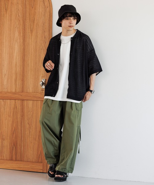 RAGEBLUE（レイジブルー）の「透かし編み/リンクスニットシャツ（シャツ/ブラウス・メンズ・ホワイト/ブラック/オレンジ・MEDIUM/LARGE）」の13枚目の写真