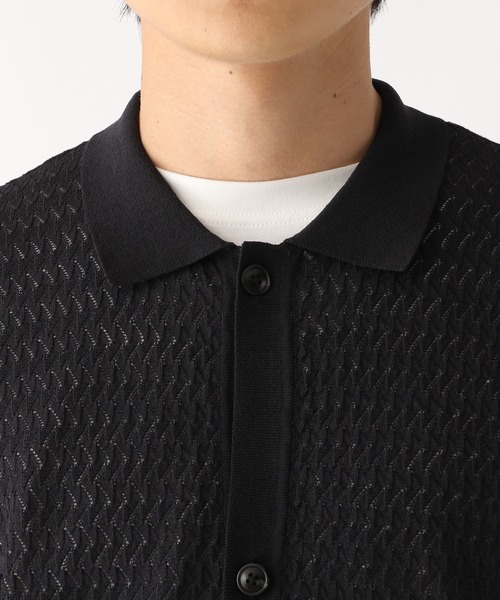 RAGEBLUE（レイジブルー）の「透かし編み/リンクスニットシャツ（シャツ/ブラウス・メンズ・ホワイト/ブラック/オレンジ・MEDIUM/LARGE）」の14枚目の写真
