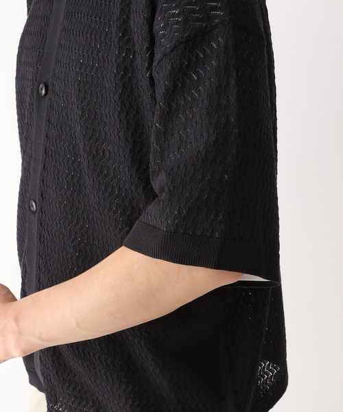 RAGEBLUE（レイジブルー）の「透かし編み/リンクスニットシャツ（シャツ/ブラウス・メンズ・ホワイト/ブラック/オレンジ・MEDIUM/LARGE）」の8枚目の写真