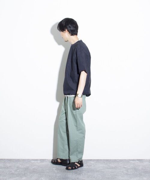 GLOSTER(グロスター)の「【GLOSTER/グロスター】AIR-RIP クルーネックTシャツ 裾ドローコード ドローストリング(Tシャツ/カットソー・メンズ・グレー/ネイビー/ベージュ・S/L/M)」の16枚目の写真
