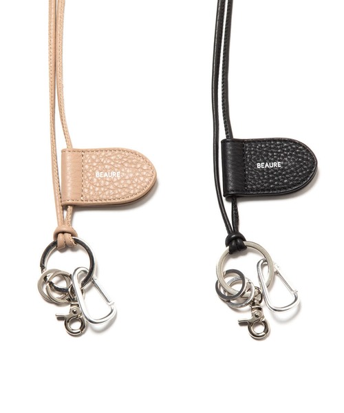 Beau're(ヴュレ)の「【BEAURE】レザー モバイル&マスクストラップ ショルダー B-23114(スマホグッズ・レディース・ベージュ/ブラック/シルバー/イエロー/ブルー/ライトパープル・FREE)」の8枚目の写真