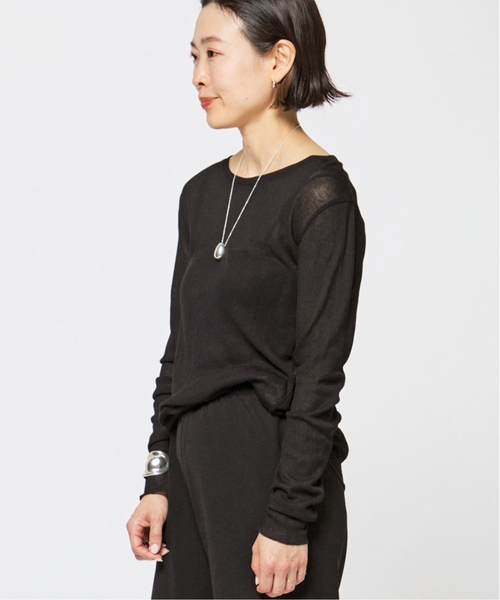 AP STUDIO(エーピーストゥディオ)の「《追加2》シアーリブTシャツ(Tシャツ/カットソー・レディース・ブラック・FREE)」の2枚目の写真