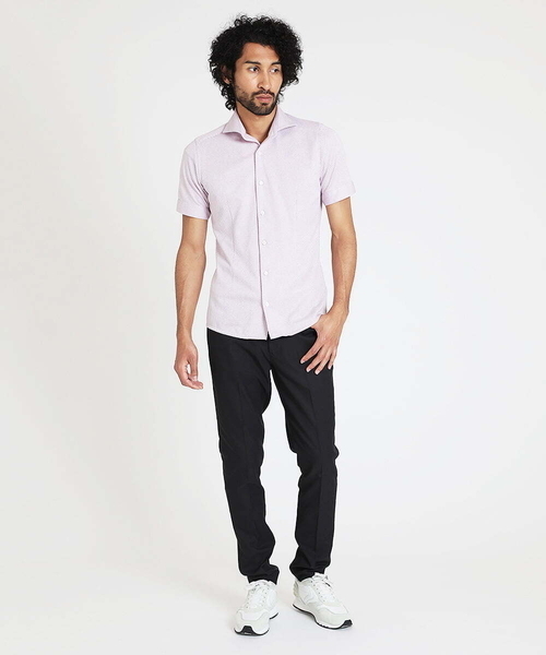 MICHEL KLEIN HOMME   （ミッシェルクランオム）の「《日本製》ストレッチラッセル半袖シャツ（シャツ/ブラウス・メンズ・ネイビー/ラベンダー/ホワイト・MEDIUM/LARGE/X-LARGE）」の14枚目の写真