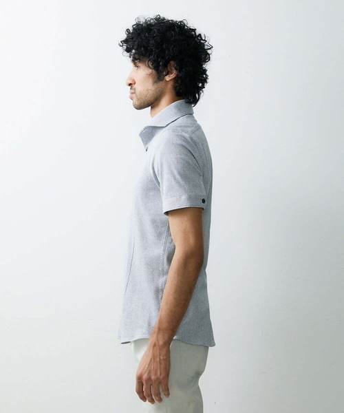 MICHEL KLEIN HOMME   （ミッシェルクランオム）の「《日本製》ストレッチラッセル半袖シャツ（シャツ/ブラウス・メンズ・ネイビー/ラベンダー/ホワイト・MEDIUM/LARGE/X-LARGE）」の19枚目の写真
