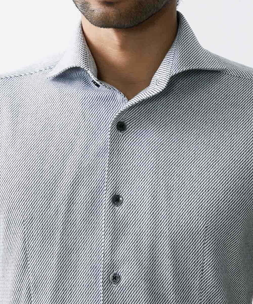 MICHEL KLEIN HOMME   （ミッシェルクランオム）の「《日本製》ストレッチラッセル半袖シャツ（シャツ/ブラウス・メンズ・ネイビー/ラベンダー/ホワイト・MEDIUM/LARGE/X-LARGE）」の21枚目の写真