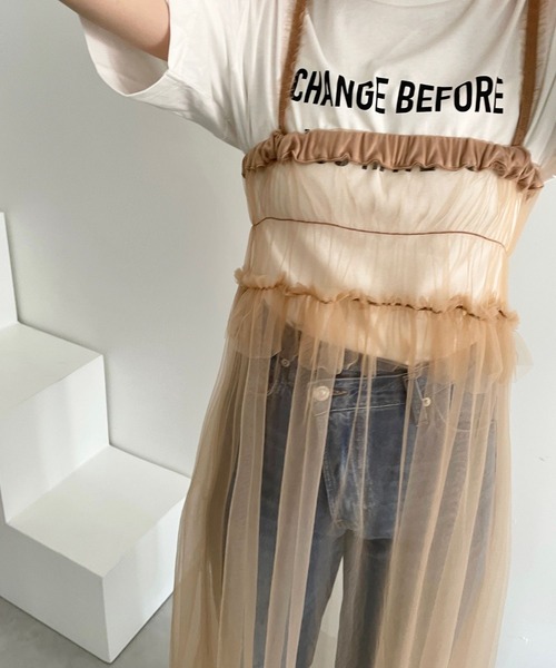 LOWRYS FARM（ローリーズファーム）の「２ＷＡＹチュールスカート　965157（スカート・レディース・ホワイト/ブラック/ブラウン・FREE）」の3枚目の写真