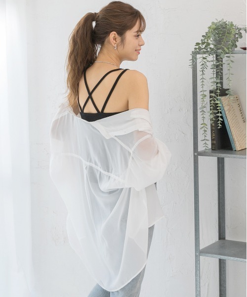 ad thie(アドティエ)の「ダブルストラップ バッククロスキャミソール(キャミソール・レディース・アイボリー/オフホワイト/グレー/ブラック/ピンク・SMALL/MEDIUM/LARGE)」の17枚目の写真