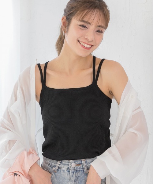 ad thie(アドティエ)の「ダブルストラップ バッククロスキャミソール(キャミソール・レディース・アイボリー/オフホワイト/グレー/ブラック/ピンク・SMALL/MEDIUM/LARGE)」の21枚目の写真