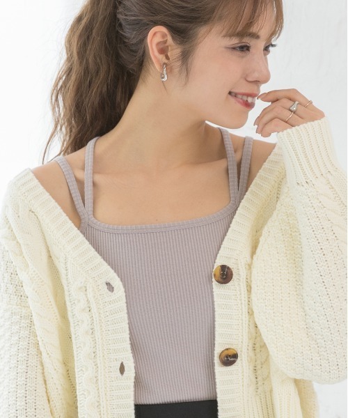 ad thie(アドティエ)の「ダブルストラップ バッククロスキャミソール(キャミソール・レディース・アイボリー/オフホワイト/グレー/ブラック/ピンク・SMALL/MEDIUM/LARGE)」の20枚目の写真