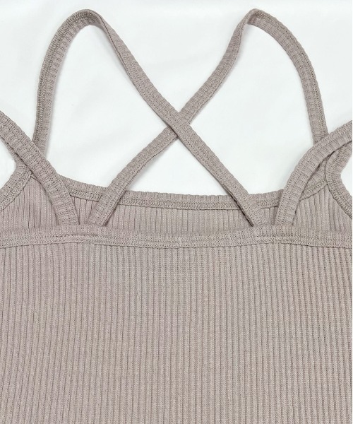 ad thie(アドティエ)の「ダブルストラップ バッククロスキャミソール(キャミソール・レディース・アイボリー/オフホワイト/グレー/ブラック/ピンク・SMALL/MEDIUM/LARGE)」の8枚目の写真