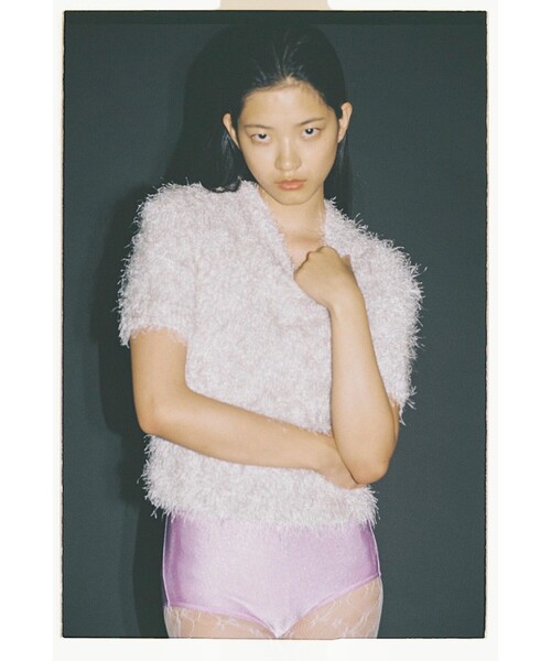 Ray BEAMS（レイビームス）の「Ray BEAMS / フェザーヤーン ハーフスリーブ クルーネック ニット（ニット/セーター・レディース・シルバー/ゴールド・ONE SIZE）」の11枚目の写真