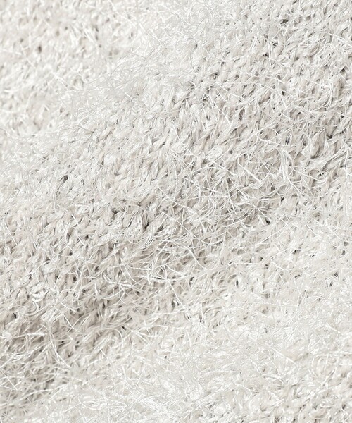 Ray BEAMS（レイビームス）の「Ray BEAMS / フェザーヤーン ハーフスリーブ クルーネック ニット（ニット/セーター・レディース・シルバー/ゴールド・ONE SIZE）」の18枚目の写真