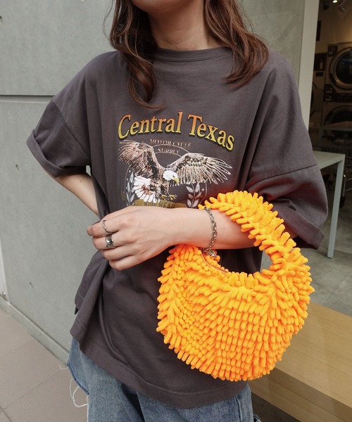 CORNERS（コーナーズ）の「モフモフミニラウンドバック（トートバッグ・レディース・グリーン/オレンジ/ピンク/ブルー/ブラック・FREE）」の13枚目の写真