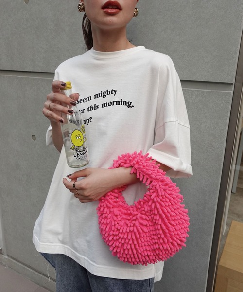 CORNERS（コーナーズ）の「モフモフミニラウンドバック（トートバッグ・レディース・グリーン/オレンジ/ピンク/ブルー/ブラック・FREE）」の8枚目の写真