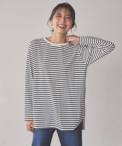 ANY(エニィ)の「ロングスリーブ テールTシャツ(Tシャツ/カットソー・レディース・アイボリー系1/アイボリー系・2/3)」の17枚目の写真