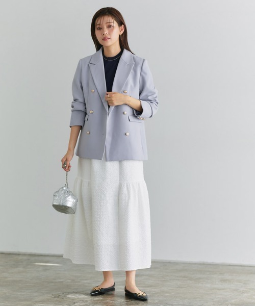 Pierrot（ピエロ）の「ダブルボタンテーラードジャケット（テーラードジャケット・レディース・ネイビー/ブラック/グレー/チャコール/チェック/ブラウン/グレー系/ブラウン系その他/グレイッシュベージュ/グレイッシュブルー・L/M）」の21枚目の写真