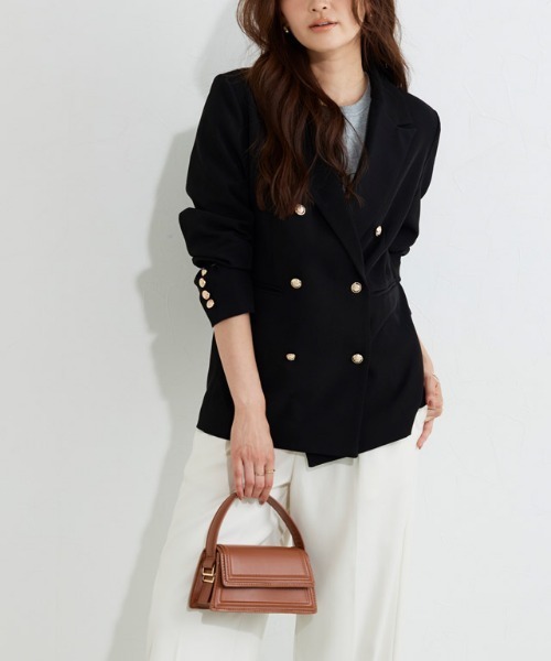 deres ネイビー ダブルボタン テーラードジャケット ダブルブレザー（テーラードジャケット）｜TOMMY HILFIGER（トミー