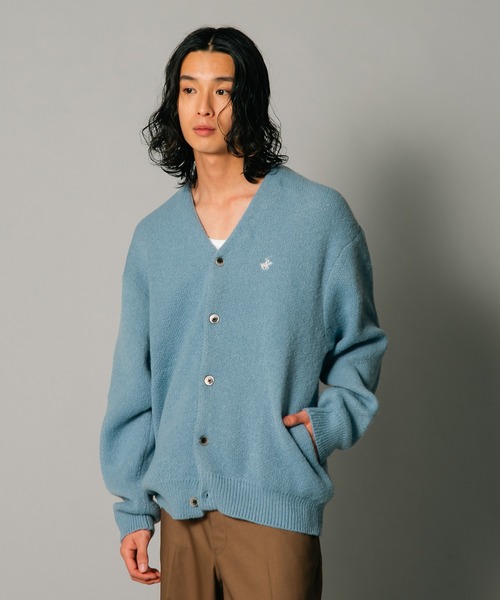 BEVERLY HILLS POLO CLUB(ビバリーヒルズポロクラブ)の「【BEVERLY HILLS POLO CLUB/ビバリーヒルズポロクラブ 】モヘアタッチ 無地 ニット カーディガン ワンポイントロゴ刺繍(カーディガン/ボレロ・レディース・サックスブルー/ブラック/ラベンダー/レッド/キャメル/ライトグリーン・LARGE/MEDIUM)」の7枚目の写真