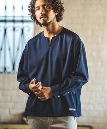 mlt4442- Key Neck Over Size Long Sleeve Tee カットソー