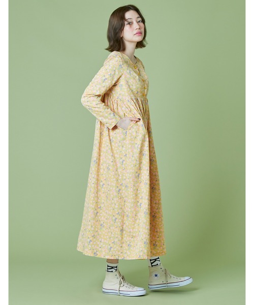 Little sunny bite(リトルサニーバイト)の「《Little sunny bite》Original floral long dress(ワンピース・レディース・イエロー・MEDIUM/SMALL)」の2枚目の写真