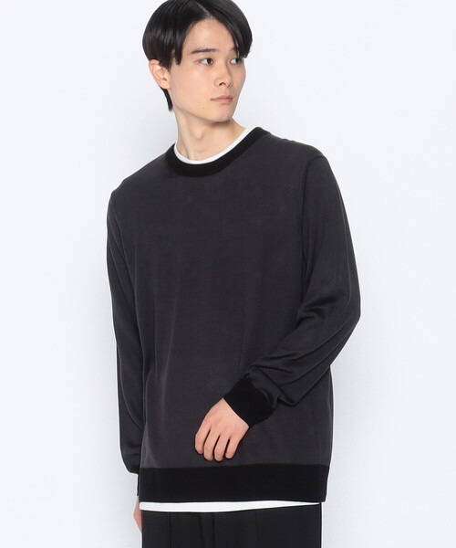 COMME CA ISM（コムサイズム）の「【セットアイテム】 ハイゲージ バイカラー クルーネック ニットプルオーバー＋Ｔシャツ（ニット/セーター・メンズ・チャコール/ブルー/ブラック・M/L）」の19枚目の写真