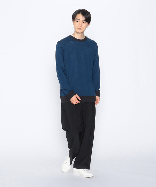 COMME CA ISM（コムサイズム）の「【セットアイテム】 ハイゲージ バイカラー クルーネック ニットプルオーバー＋Ｔシャツ（ニット/セーター・メンズ・チャコール/ブルー/ブラック・M/L）」の18枚目の写真