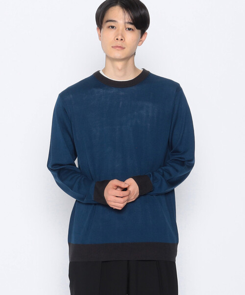 COMME CA ISM（コムサイズム）の「【セットアイテム】 ハイゲージ バイカラー クルーネック ニットプルオーバー＋Ｔシャツ（ニット/セーター・メンズ・チャコール/ブルー/ブラック・M/L）」の17枚目の写真