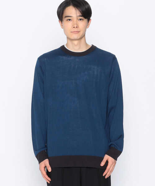 COMME CA ISM（コムサイズム）の「【セットアイテム】 ハイゲージ バイカラー クルーネック ニットプルオーバー＋Ｔシャツ（ニット/セーター・メンズ・チャコール/ブルー/ブラック・M/L）」の16枚目の写真