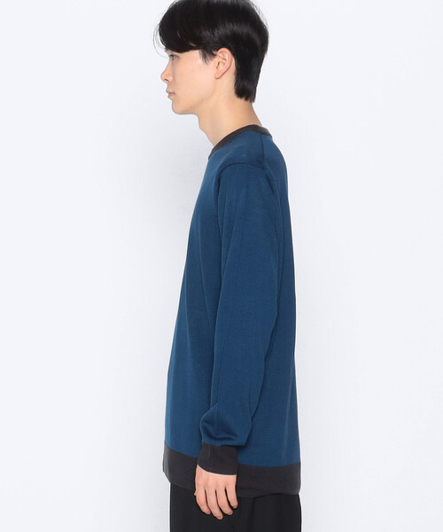 COMME CA ISM（コムサイズム）の「【セットアイテム】 ハイゲージ バイカラー クルーネック ニットプルオーバー＋Ｔシャツ（ニット/セーター・メンズ・チャコール/ブルー/ブラック・M/L）」の15枚目の写真