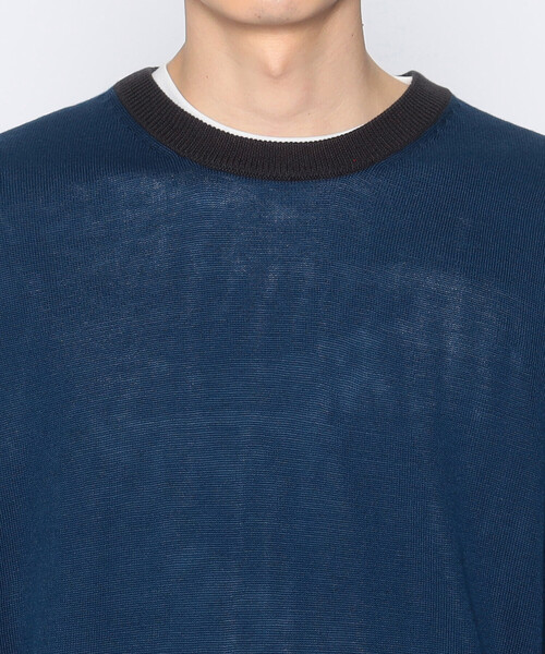 COMME CA ISM（コムサイズム）の「【セットアイテム】 ハイゲージ バイカラー クルーネック ニットプルオーバー＋Ｔシャツ（ニット/セーター・メンズ・チャコール/ブルー/ブラック・M/L）」の13枚目の写真