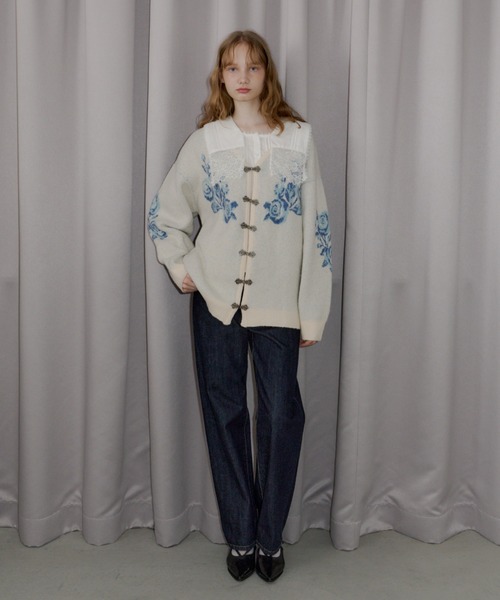 idem(イデム)の「【 新色追加 / 4色展開 】flower china cardigan/花柄ジャガードカーディガン(カーディガン/ボレロ・レディース・ブルー/アイボリー/グレー/その他/ライトグレー・FREE)」の15枚目の写真