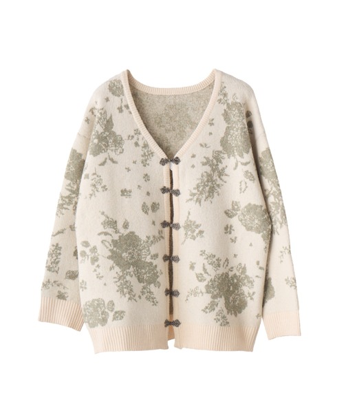 idem（イデム）の「flower china cardigan/花柄ジャガードカーディガン