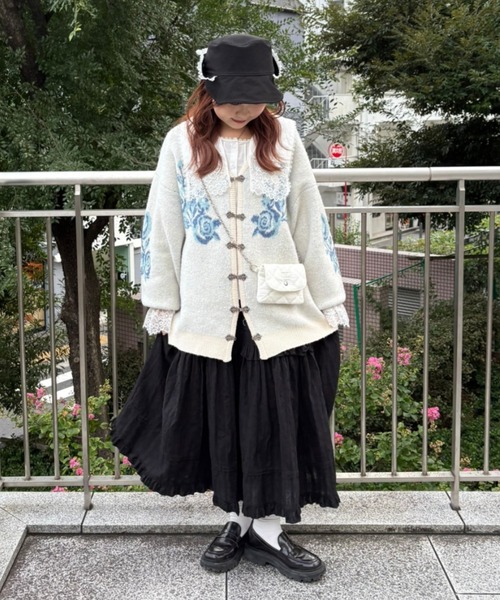 flower china cardigan/花柄ジャガードカーディガン（カーディガン