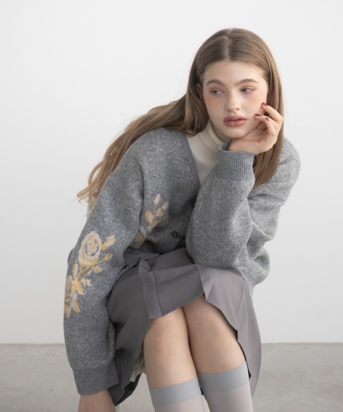 セール】【 新色追加 / 4色展開 】flower china cardigan/花柄