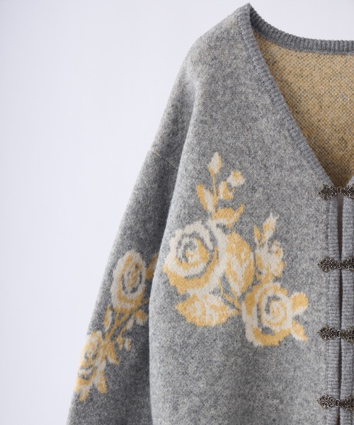 flower china cardigan/花柄ジャガードカーディガン（カーディガン