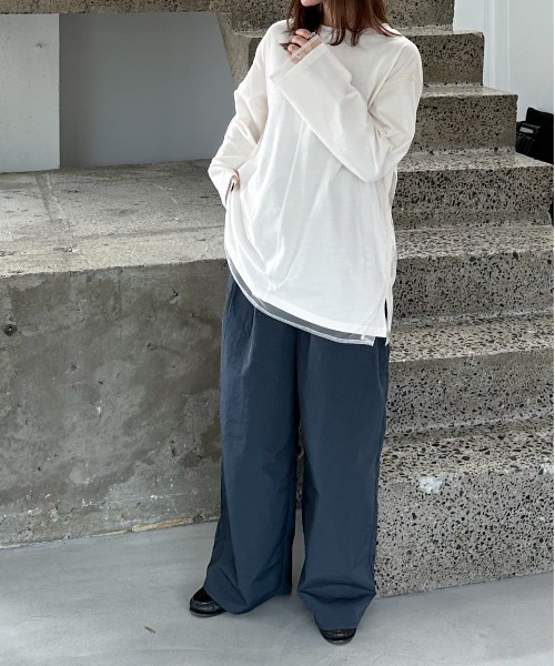 feepur（フェピュール）の「チュールレイヤードロンTee（Tシャツ/カットソー・レディース・オフホワイト/オートミール/ブラック・MEDIUM）」の16枚目の写真