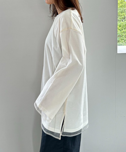 feepur（フェピュール）の「チュールレイヤードロンTee（Tシャツ/カットソー・レディース・オフホワイト/オートミール/ブラック・MEDIUM）」の19枚目の写真