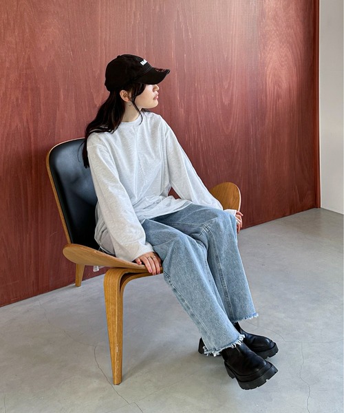 feepur（フェピュール）の「チュールレイヤードロンTee（Tシャツ/カットソー・レディース・オフホワイト/オートミール/ブラック・MEDIUM）」の4枚目の写真