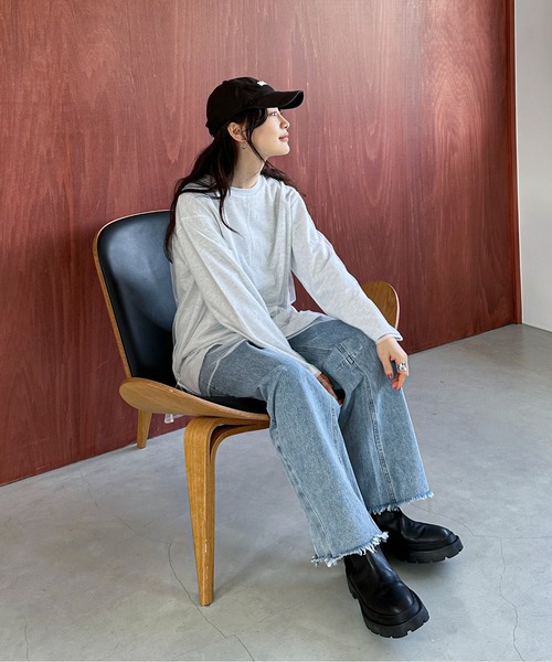 feepur（フェピュール）の「チュールレイヤードロンTee（Tシャツ/カットソー・レディース・オフホワイト/オートミール/ブラック・MEDIUM）」の5枚目の写真