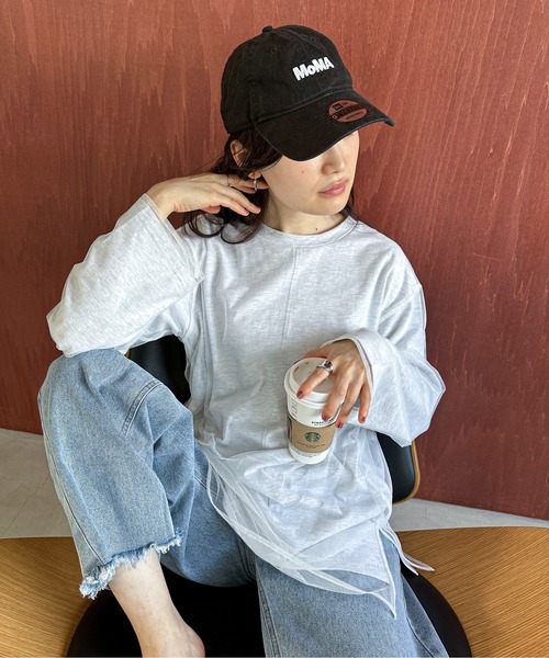 feepur（フェピュール）の「チュールレイヤードロンTee（Tシャツ/カットソー・レディース・オフホワイト/オートミール/ブラック・MEDIUM）」の6枚目の写真