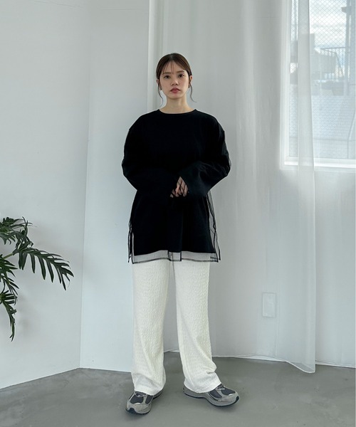 feepur（フェピュール）の「チュールレイヤードロンTee（Tシャツ/カットソー・レディース・オフホワイト/オートミール/ブラック・MEDIUM）」の10枚目の写真