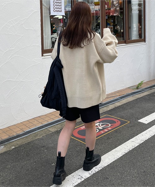 LE MORE（リモア）の「Wジップ畦ニットカーディガン（カーディガン/ボレロ・レディース・アイボリー/グレー/ネイビー/ブラック・FREE）」の12枚目の写真