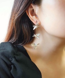 jolie minette/マットシルバー フラワー デザイン ピアス